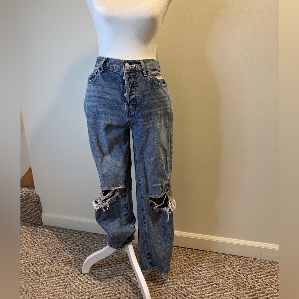 Pacific Sunwear Ripped Blue Boyfriend Jeans